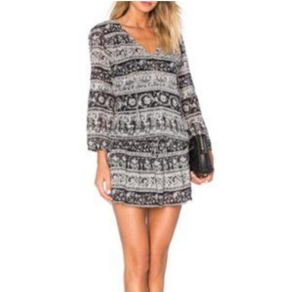 Joie Vork black white elephant print semi sheer 3/4 sleeve dress size M - Picture 9 of 9
